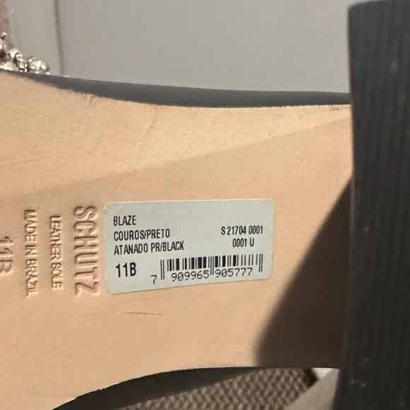 Shutz black leather ankle boots with silver metal toe - Picture 5 of 5